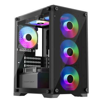 Keep Out XC-201 GLASS RGB Tempered Glass Black