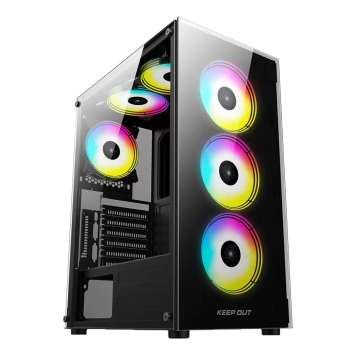 Keep Out XC-210 GLASS RGB Tempered Glass Black