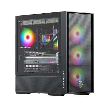 Keep Out XC-805 MESH Tempered Glass Black
