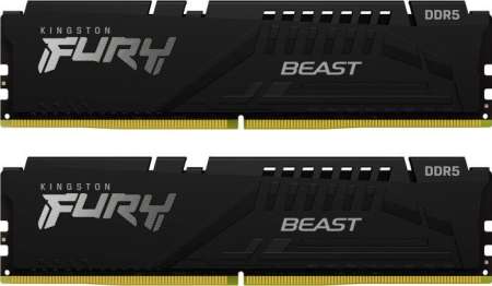 Kingston 128GB DDR5 5600MHz Kit(2x64GB) Fury Beast Black Kingston 128GB DDR5 5600MHz Kit(2x64GB) Fury Beast Black