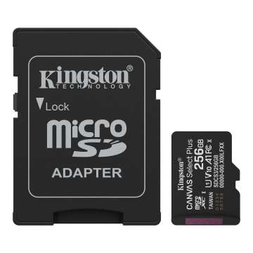 Kingston 256GB microSDXC Canvas Select Plus Gen3 Class 10 UHS-1 A1 V10 + adapterrel