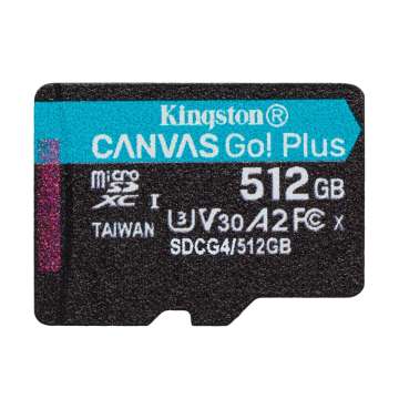 Kingston 512GB microSDXC Canvas Go Plus Gen4 200R Class10 U3 A2 adapter nélküli