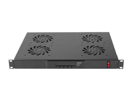Lanberg 19" fan unit / ventilation panel with lcd 4 fans + thermostat 230V Black Lanberg 19" fan unit / ventilation panel with lcd 4 fans + thermostat 230V Black