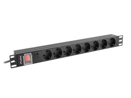 Lanberg 19" PDU/elosztósor 1U 16A 2m 8x Schuko aljzat