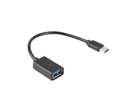 Lanberg USB-C to USB-A male/famale adapter cable Black Lanberg USB-C to USB-A male/famale adapter cable Black