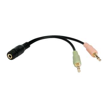 Logilink Audio jack adapter 4-pin 3.5mm stereo female to 2x 3.5mm male