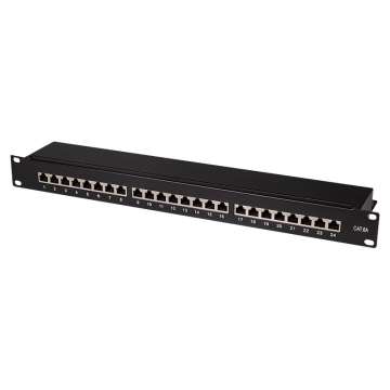 Logilink Cat.6A Patch Panel 24 ports shielded 19 inch rack mount Black Logilink Cat.6A Patch Panel 24 ports shielded 19 inch rack mount Black