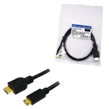 Logilink CH0021 HDMI to HDMI Mini High Speed Cable w.E. 1m Black Logilink CH0021 HDMI to HDMI Mini High Speed Cable w.E. 1m Black