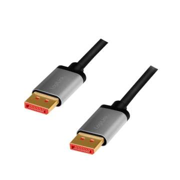 Logilink DisplayPort cable DP/M to DP/M 8K/60Hz alu 2m Black/Grey Logilink DisplayPort cable DP/M to DP/M 8K/60Hz alu 2m Black/Grey