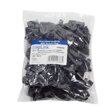 Logilink J45 plug strain relief boot 5,8mm 100db Black