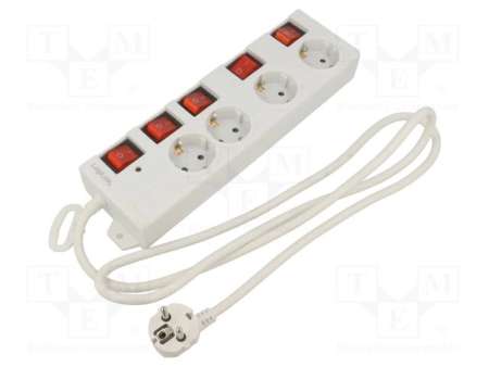 Logilink Hálózati Elosztó Kapcsolóval 4DIN 1,5m White