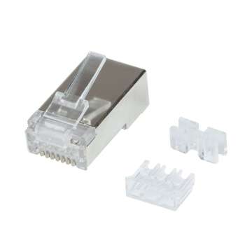 Logilink RJ45 modular plug Cat.6A for solid and stranded wires shielded with guide plate 50db Logilink RJ45 modular plug Cat.6A for solid and stranded wires shielded with guide plate 50db