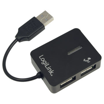 Logilink Smile USB 2.0 hub 4-port Black