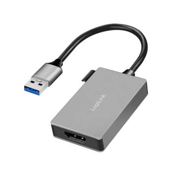 Logilink USB 3.0 adapter USB-A/M to HDMI-A/F 1080p 0,15m Grey