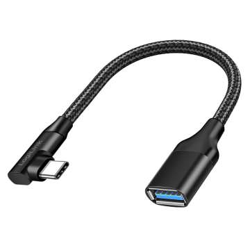Logilink USB 3.2 Gen2 Type-C adapter, C/M 90° to USB-A/F 0,2m Black Logilink USB 3.2 Gen2 Type-C adapter, C/M 90° to USB-A/F 0,2m Black