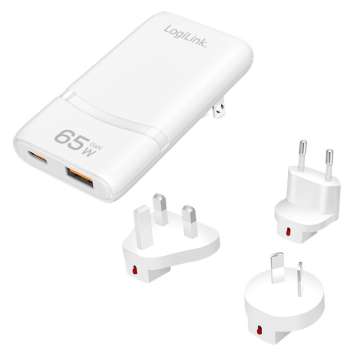 Logilink USB-A/C Travel charger 65W White