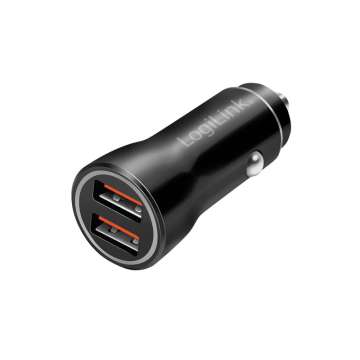 Logilink USB car charger 2x USB-A 10,5W Black Logilink USB car charger 2x USB-A 10,5W Black
