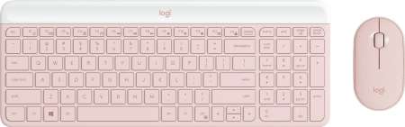Logitech MK470 Slim Wireless Keyboard and Mouse Combo Rose US