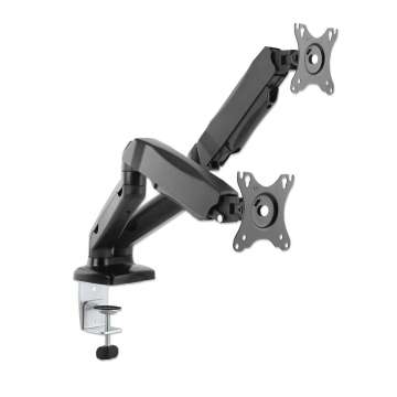 Manhattan Aluminum Gas Spring Dual Monitor Desk Mount 17"-32" Black