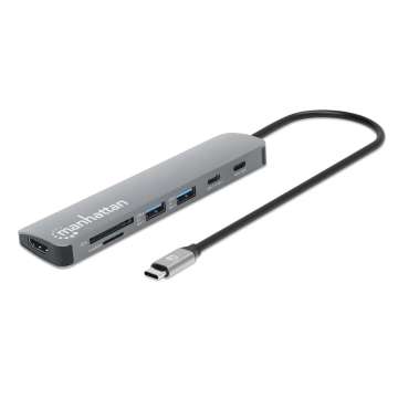 Manhattan USB-C PD 7-in-1 HDMI 4K Docking Station / Multiport Hub
