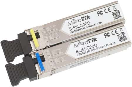 Mikrotik S-3553LC20D Two SFP (1.25G) module kit single mode Mikrotik S-3553LC20D Two SFP (1.25G) module kit single mode