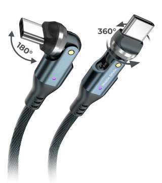 Mobile Origin 240W Rotating Cable 540° USB-C to USB-C 1m Black Mobile Origin 240W Rotating Cable 540° USB-C to USB-C 1m Black