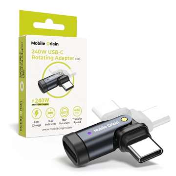 Mobile Origin 240W USB-C Rotation Adapter Black Mobile Origin 240W USB-C Rotation Adapter Black