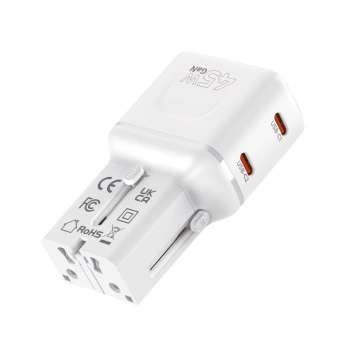 Mobile Origin 45W Travel Adapter EU/US/UK/AU PW26 White