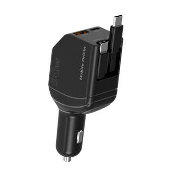 Mobile Origin 90W Car Charger CA22 USB-C + USB-A, 2x USB-C Cable Black