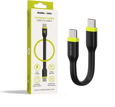 Mobile Origin Compact Cable USB-C to USB-C 10cm Black