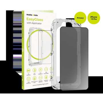 Mobile Origin EasyGlass Privacy with Applicator for iPhone 15 Pro
