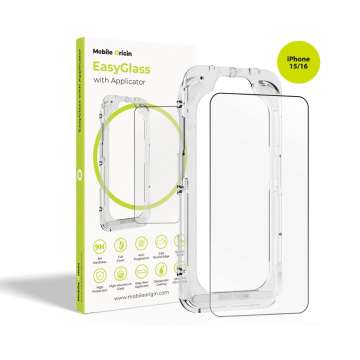 Mobile Origin EasyGlass with Applicator for iPhone 15/iPhone 16 Mobile Origin EasyGlass with Applicator for iPhone 15/iPhone 16