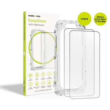Mobile Origin EasyGlass with Applicator for iPhone 16 Pro Max/17 Pro Max 2pack Mobile Origin EasyGlass with Applicator for iPhone 16 Pro Max/17 Pro Max 2pack
