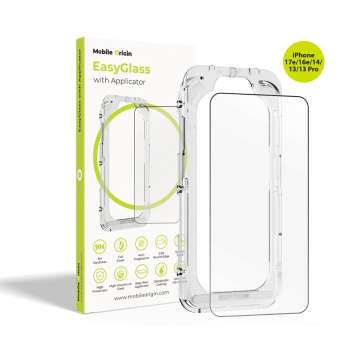 Mobile Origin EasyGlass with Applicator for iPhone 17e/16e/14/13/13 Pro
