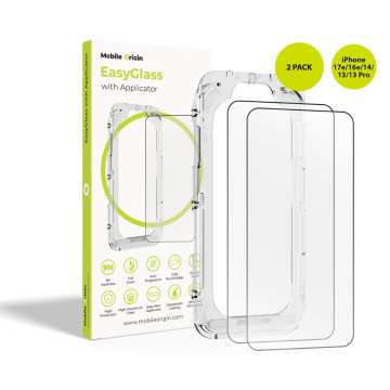 Mobile Origin EasyGlass with Applicator for iPhone 17e/16e/14/13/13 Pro 2 pack
