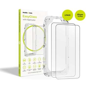 Mobile Origin EasyGlass with Applicator iPhone 15 Pro 2 pack