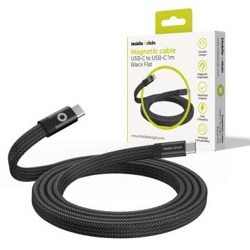 Mobile Origin Magnetic Flat Patented Original Cable USB-C to USB-C 1m Black