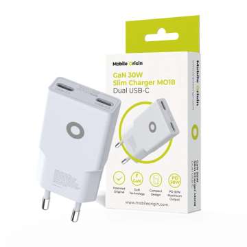 Mobile Origin MO18 - Dual USB-C GaN 30W Slim Charger Mobile Origin MO18 - Dual USB-C GaN 30W Slim Charger