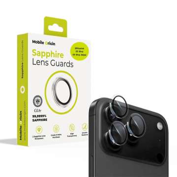 Mobile Origin Sapphire Lens guards for iPhone 17 Pro/17 Pro Max Clear Mobile Origin Sapphire Lens guards for iPhone 17 Pro/17 Pro Max Clear