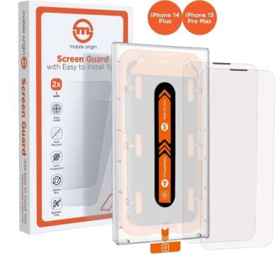 Mobile Origin Screen Guard iPhone 14 Plus/13 Pro Max with easy applicator 2 pack