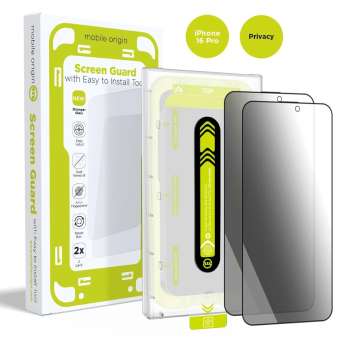 Mobile Origin Screen Guard Privacy with easy applicator iPhone 16 Pro 2 Pack Mobile Origin Screen Guard Privacy with easy applicator iPhone 16 Pro 2 Pack