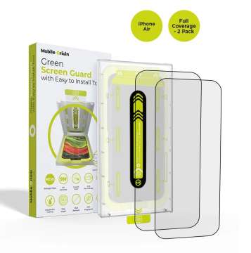 Mobile Origin Screen Guard with easy applicator full coverage for iPhone Air 2Pack Clear