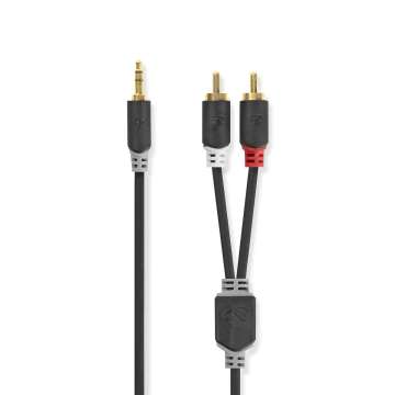 Nedis 3,5mm Male to 2x rca Male 0,5m Stereo Audio Cable Nedis 3,5mm Male to 2x rca Male 0,5m Stereo Audio Cable