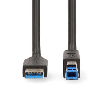 Nedis USB 3.2 Gen 1 USB-A Male USB-B Male 5 Gbps USB Cable 2m Black
