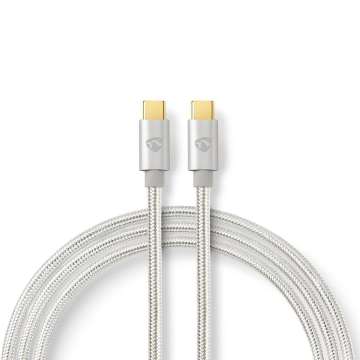 Nedis USB 3.2 Gen 1 USB-C Male - USB-C Male 60W 4K60Hz 5 Gbps Gold Plated 1m Silver