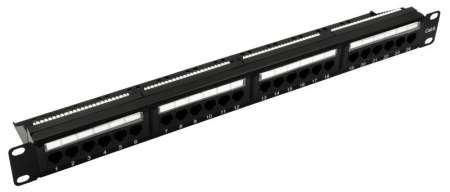 Nestron 19" patch panel; 24 port; Cat6; árnyékolatlan; tehermentesítővel; dual IDC (Krone/110)