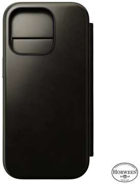Nomad Leather Folio iPhone 16 Pro Green Chrome