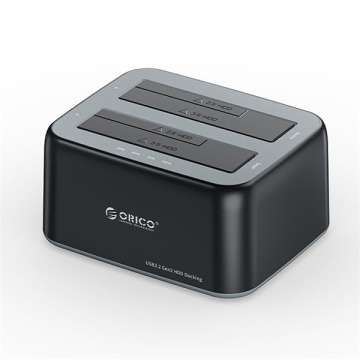 Orico 6829C3-C 2,5"/3,5" SATA HDD/SSD Dual-bay Dock with Offline Clone Function Black
