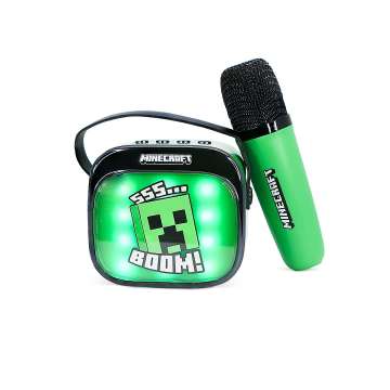 OTL Technologies Minecraft PopSing LED Light-Up Bluetooth Karaoke Speaker & Microphone Green