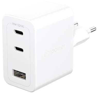 PanzerGlass 70W 2x USB-C 1x USB-A charger White
